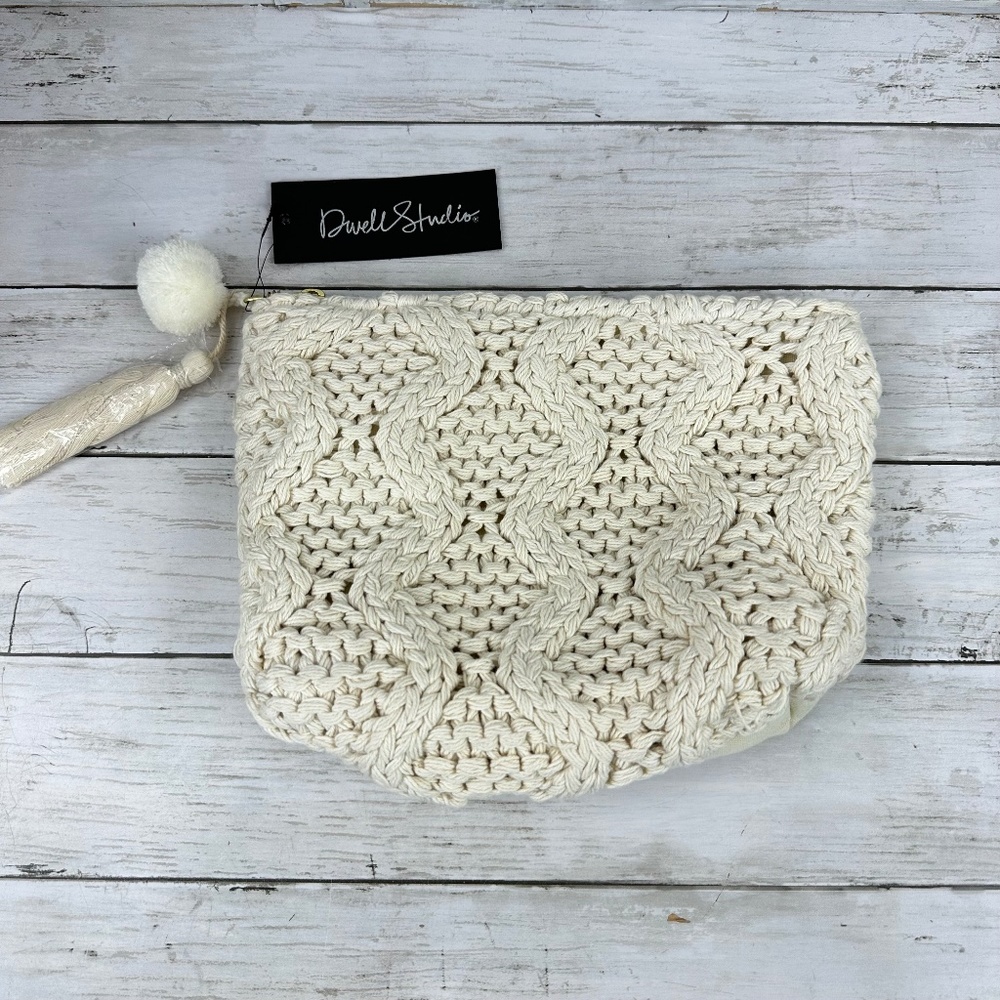 DWELL STUDIO Travel cosmetic Bag Large‎ Organizer cream NEW NWT